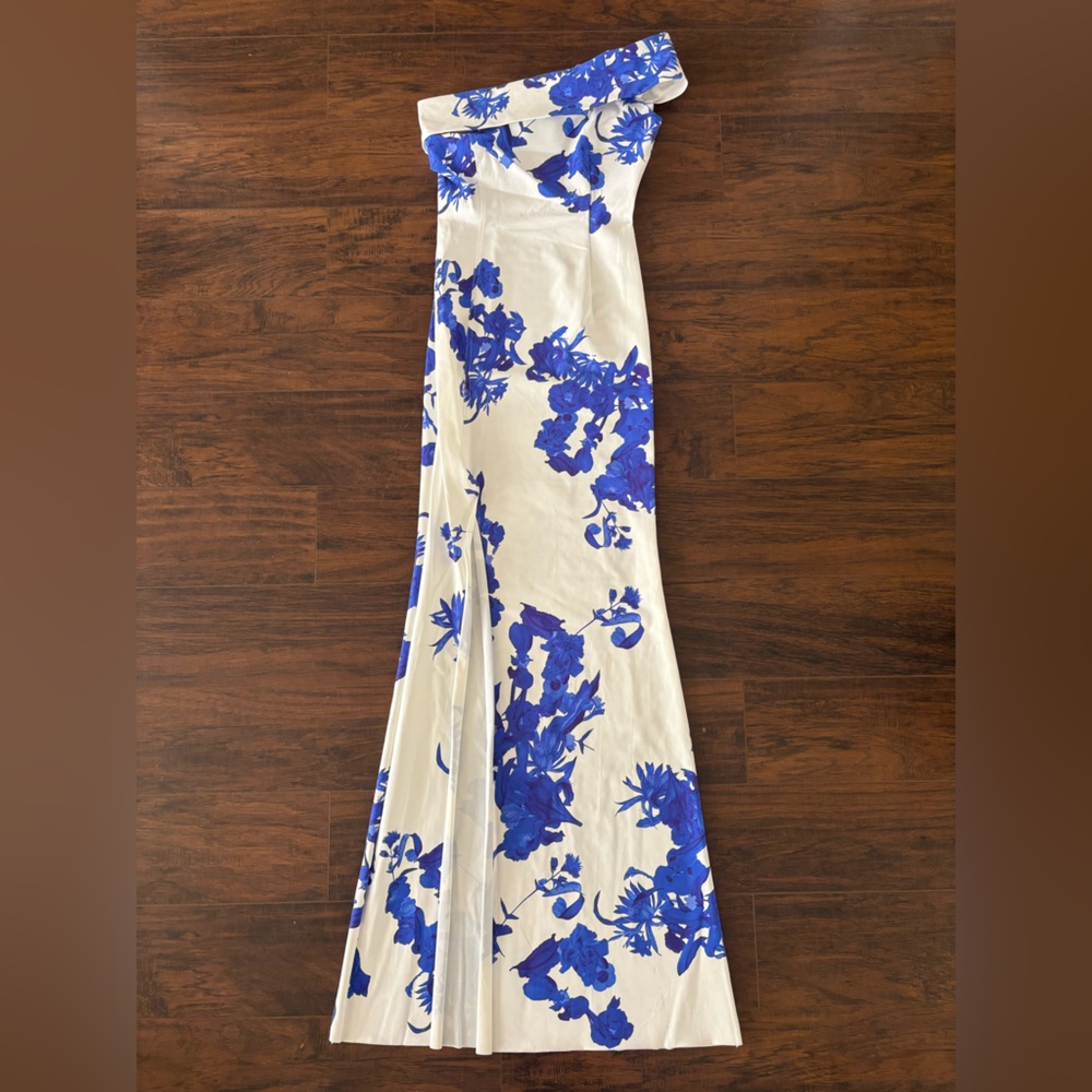 CHIARA BONI maxi blue floral dress Sz 42